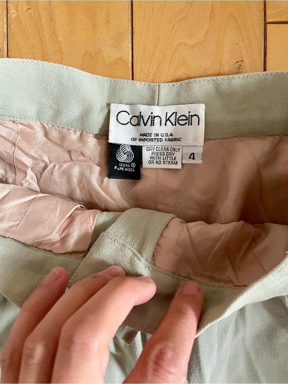 Calvin Klein Women’s taupe Dress Pants with Pink Lining